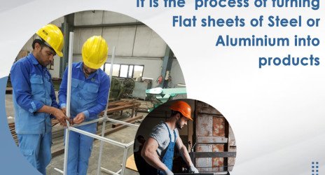 Fabrication Work: It is the process of turning flat sheets of Steel or Aluminium into products.